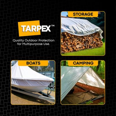 Image showing 5 th Tarpex 10 ft. x 12 ft. Extra Heavy-Duty Weatherproof Tarp, White