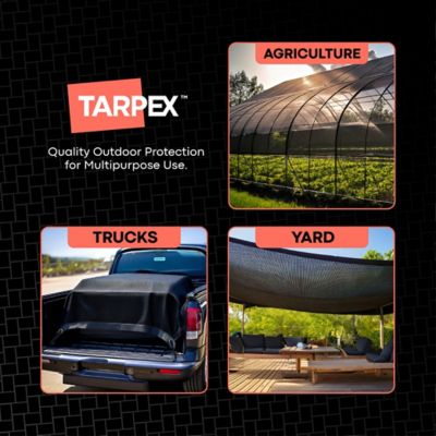Image showing 5 th Tarpex 10 ft. x 22 ft. Black Heavy-Duty Weather Resistant 6.5 oz. 70% Shade Polyethylene Mesh Truck Tarp