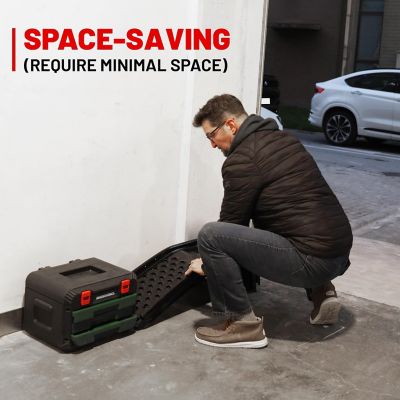 Image showing 6 th Uriah Products 8000 lb. Solid Steel Auto Ramp Set