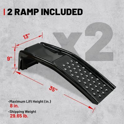 Image showing 7 th Uriah Products 8000 lb. Solid Steel Auto Ramp Set