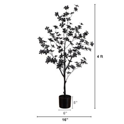 Image showing  4 ft. Artificial Halloween Black Enkianthus Tree