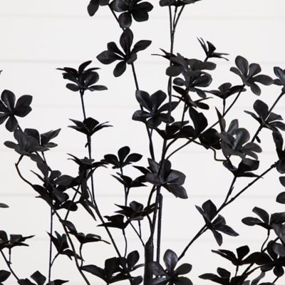 Image showing  4 ft. Artificial Halloween Black Enkianthus Tree