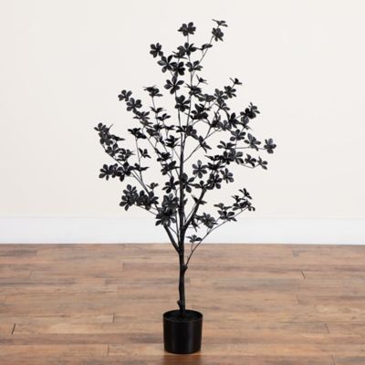 Image showing  4 ft. Artificial Halloween Black Enkianthus Tree