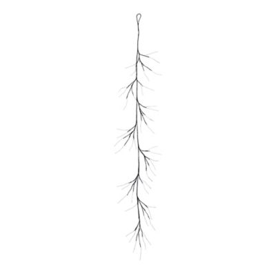 Image showing  6.5 ft. Pre-Lit Artificial Halloween Black Twig Garland with 48 Purple LED Lights