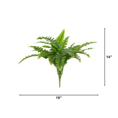 Image showing  19 in. UV Resistant Artificial Boston Fern (Indoor/Outdoor) - Set of 2