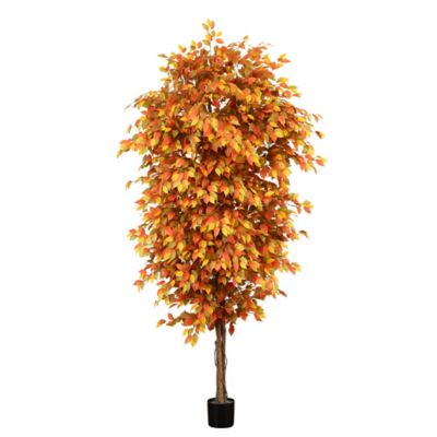 Nearly Natural 9 ft. Autumn Ficus Artificial Fall Tree