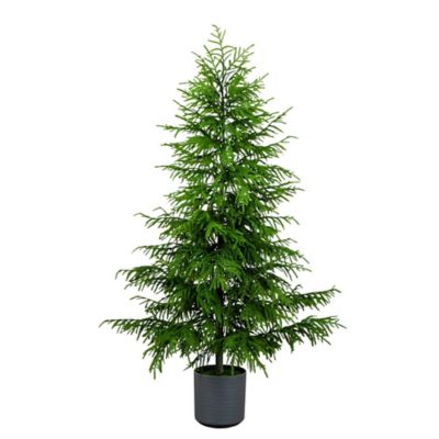 Nearly Natural 7 ft. Artificial Real Touch Norfolk Island Pine Christmas Tree with Natural Look