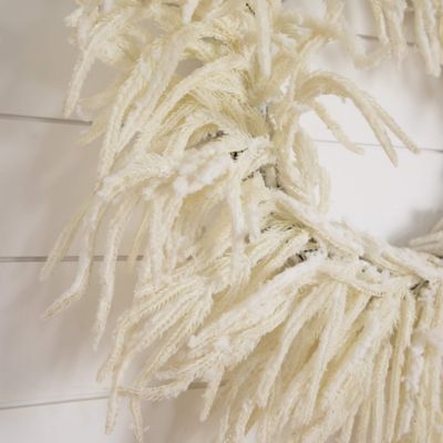 Image showing  24 in. Artificial Real Touch White Norfolk Island Pine Wreath with Natural Look
