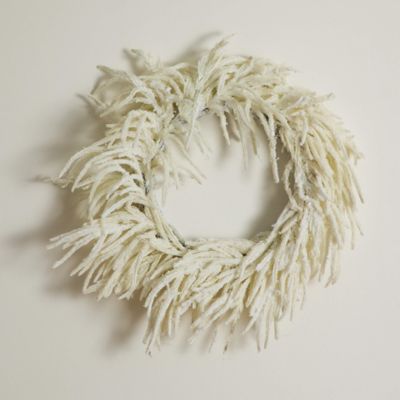 Image showing  24 in. Artificial Real Touch White Norfolk Island Pine Wreath with Natural Look