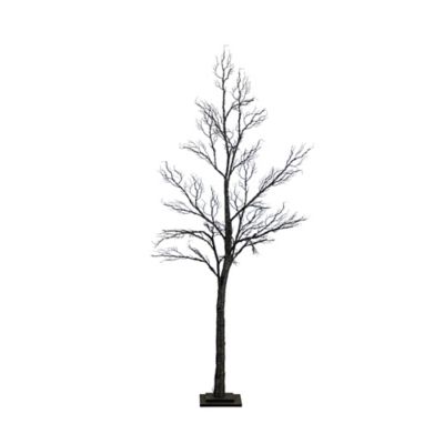 Nearly Natural 6 ft. Pre-Lit Halloween Minimalist Twig Artificial Fall Tree with 320 Orange and Purple LED Lights