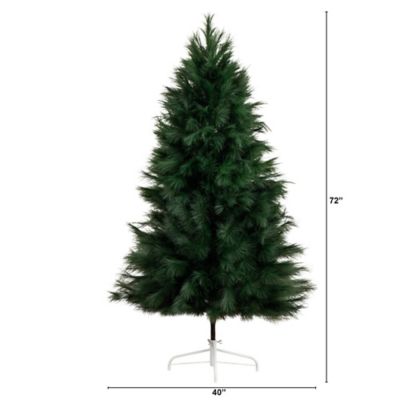 Image showing  6 ft. Artificial Green Pampas Grass Christmas Tree