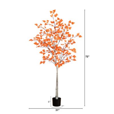 Image showing  6 ft. Autumn Paper Birch Artificial Fall Tree