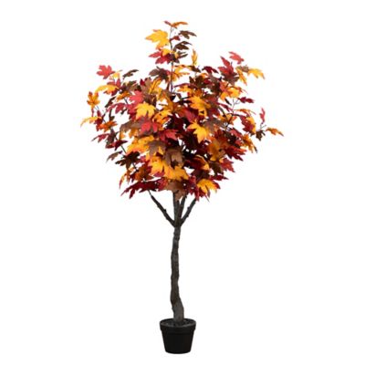 Nearly Natural 5 ft. Autumn Smoky Maple Artificial Fall Tree