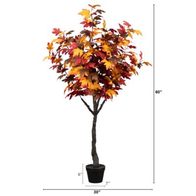 Image showing  5 ft. Autumn Smoky Maple Artificial Fall Tree