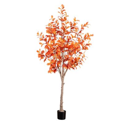 Nearly Natural 8 ft. Autumn Oak Artificial Fall Tree