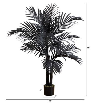 Image showing  4 ft. Artificial Halloween Black Golden Cane Tree
