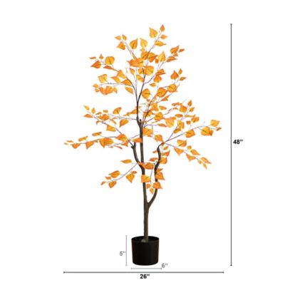 Image showing  4 ft. Autumn Birch Leaf Artificial Fall Tree