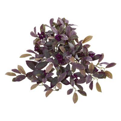 Nearly Natural 23 in. Fall Laurel Leaf with Berries Artificial Plant (Set of 3)