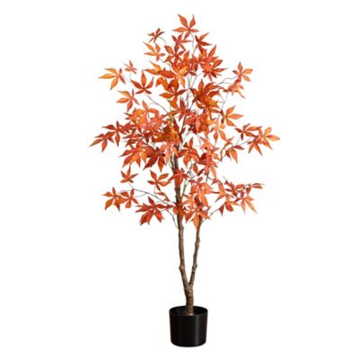 Nearly Natural 4 ft. Autumn Japanese Maple Artificial Fall Tree