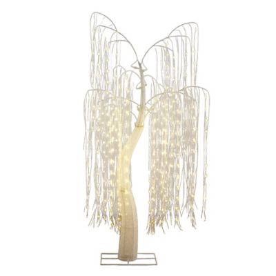 Nearly Natural 7 ft. Pre-Lit Artificial White Willow Tree with 400 Cool White LED Light