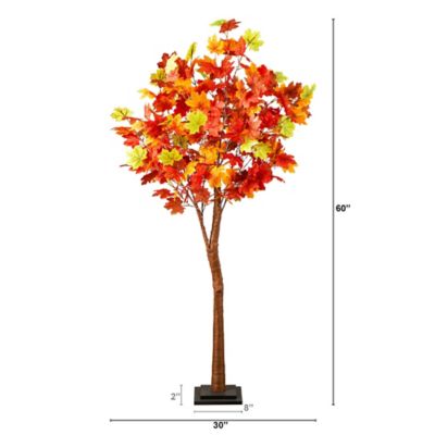 Image showing  5 ft. Pre-Lit Shades of Autumn Maple Artificial Fall Tree with 270 Warm White LED Lights