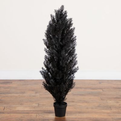 Image showing  4 ft. UV Resistant Artificial Halloween Black Cedar Tree (Indoor/Outdoor)