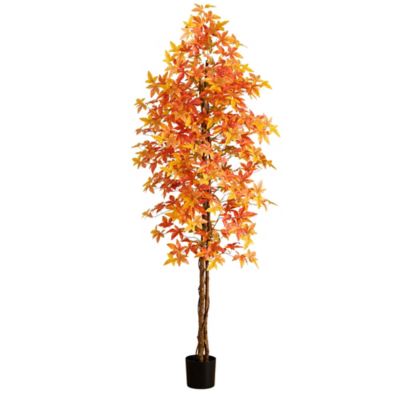 Nearly Natural 8 ft. Autumn Deluxe Maple Artificial Fall Tree