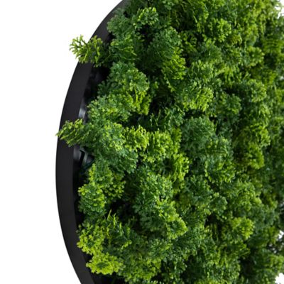 Image showing  20 in. UV Resistant Irish Green Meadow Artificial Living Wall Art Panel in Black Aluminum Frame (Indoor/Outdoor)