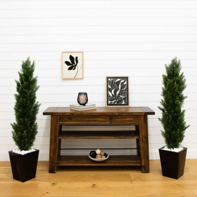 Image showing  4 ft. Artificial Topiary Cedar Tree UV Resistant (Indoor/Outdoor) - Set of 2