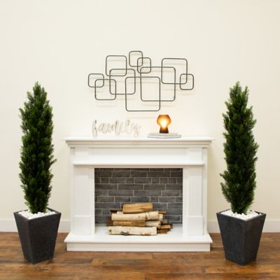 Image showing  4 ft. Artificial Topiary Cedar Tree UV Resistant (Indoor/Outdoor) - Set of 2