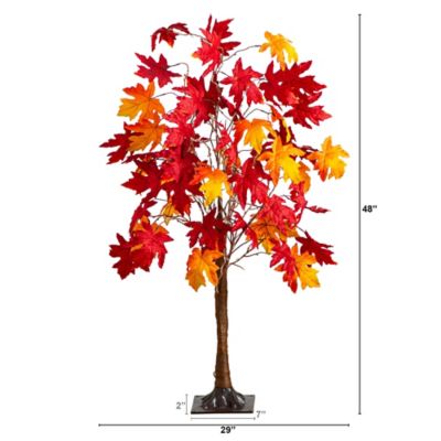 Image showing  4 ft. Pre-Lit Autumn Weeping Maple Artificial Fall Tree with 180 Warm White LED Lights