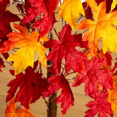Image showing  4 ft. Pre-Lit Autumn Weeping Maple Artificial Fall Tree with 180 Warm White LED Lights