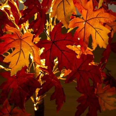 Image showing  4 ft. Pre-Lit Autumn Weeping Maple Artificial Fall Tree with 180 Warm White LED Lights