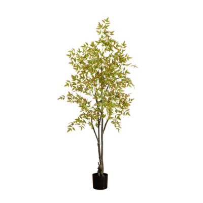 Nearly Natural 6 ft. Autumn Nandina Artificial Fall Tree