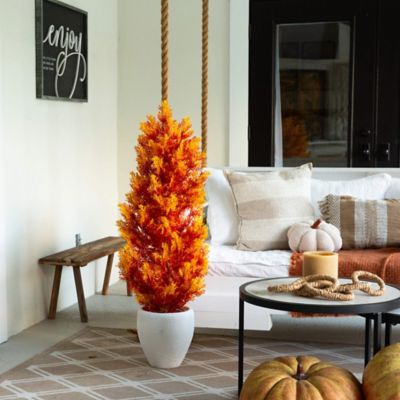 Image showing  4 ft. UV Resistant Autumn Artificial Fall Cedar Tree (Indoor/Outdoor)