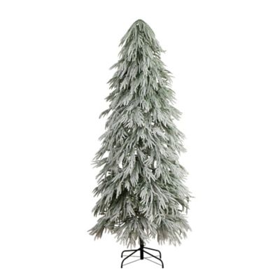 Nearly Natural 7 ft. Flocked Down Swept Artificial Christmas Tree with 300 LED Lights