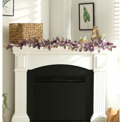 Image showing  6 ft. Fall Laurel Leaf with Berries Artificial Garland (Set of 2)