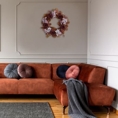 Image showing  22 in. Fall Hydrangea and Rose Autumn Artificial Wreath