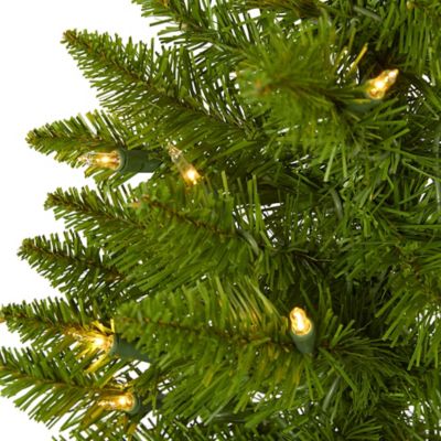 Image showing  2 ft. Providence Pine Artificial Christmas Tree in Planter with Warm White Lights and Bendable Branches