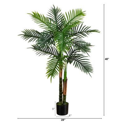 Image showing  4 ft. UV Resistant Artificial Double Robellini Palm Tree (Indoor/Outdoor)
