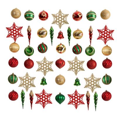 Nearly Natural Holiday Deluxe Shatterproof, 50 ct. Christmas Tree ...