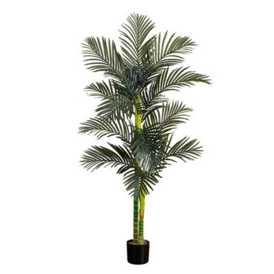 Nearly Natural 6 ft. Artificial Double Stalk Golden Cane Palm Tree