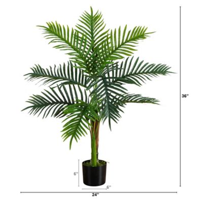 Image showing  3 ft. UV Resistant Artificial Double Robellini Palm Tree (Indoor/Outdoor)