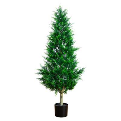 Nearly Natural 4 ft. UV Resistant Artificial Cypress Tower Tree (Indoor/Outdoor)