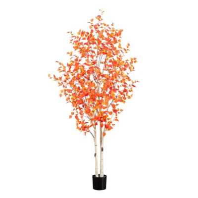 Nearly Natural 8 ft. Autumn Birch Artificial Fall Tree