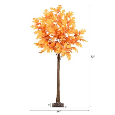 Image showing  6 ft. Pre-Lit Autumn Maple Artificial Fall Tree with 300 Warm White LED Lights