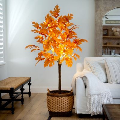 Image showing  6 ft. Pre-Lit Autumn Maple Artificial Fall Tree with 300 Warm White LED Lights