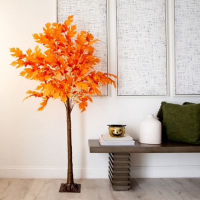 Image showing  6 ft. Pre-Lit Autumn Maple Artificial Fall Tree with 300 Warm White LED Lights