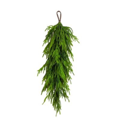 Nearly Natural 3 ft. Artificial Real Touch Norfolk Island Pine Teardrop with Natural Look