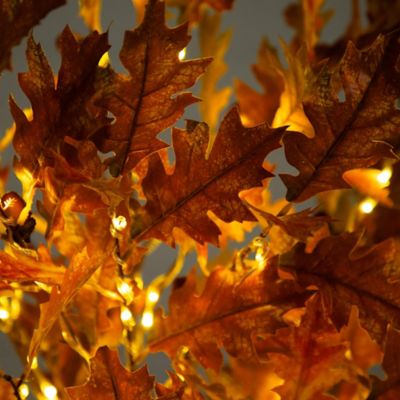 Image showing  6 ft. Pre-Lit Burnt Orange Autumn Maple Artificial Fall Tree with 300 Warm White LED Lights